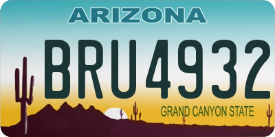 AZ license plate BRU4932