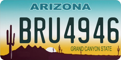 AZ license plate BRU4946