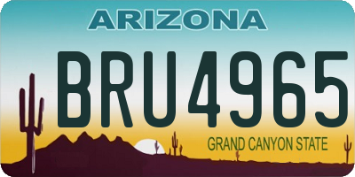 AZ license plate BRU4965