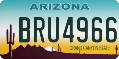 AZ license plate BRU4966