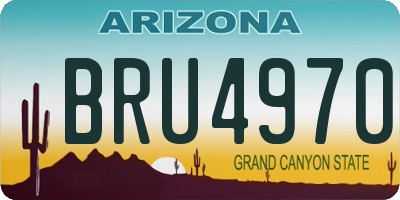 AZ license plate BRU4970