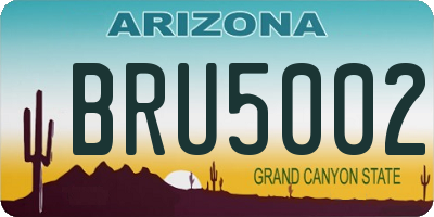 AZ license plate BRU5002
