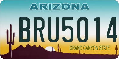 AZ license plate BRU5014