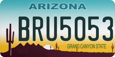 AZ license plate BRU5053