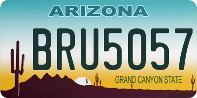 AZ license plate BRU5057