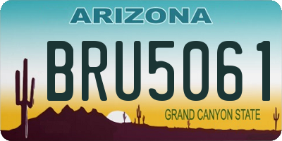 AZ license plate BRU5061