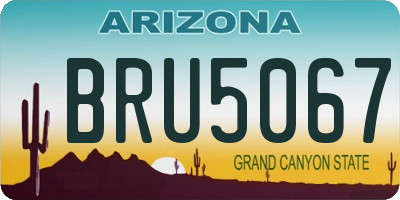 AZ license plate BRU5067