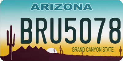 AZ license plate BRU5078