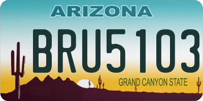 AZ license plate BRU5103
