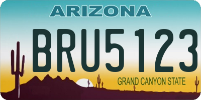 AZ license plate BRU5123