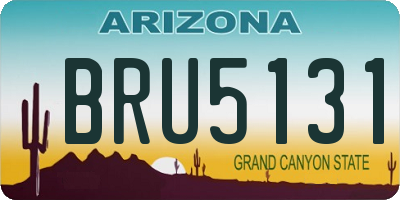 AZ license plate BRU5131