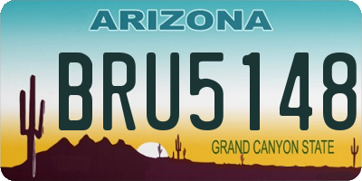 AZ license plate BRU5148