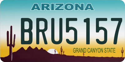 AZ license plate BRU5157