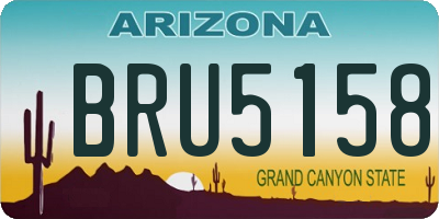 AZ license plate BRU5158