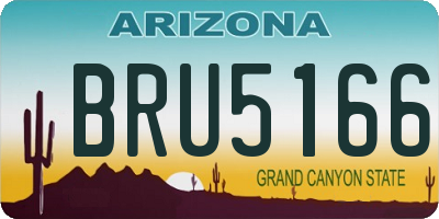 AZ license plate BRU5166