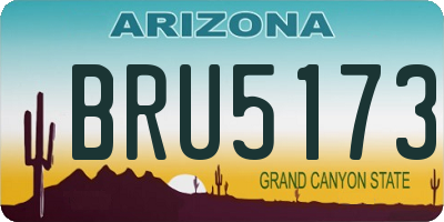 AZ license plate BRU5173