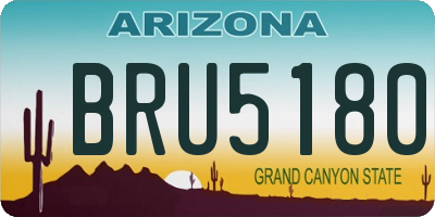 AZ license plate BRU5180