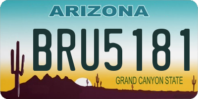 AZ license plate BRU5181