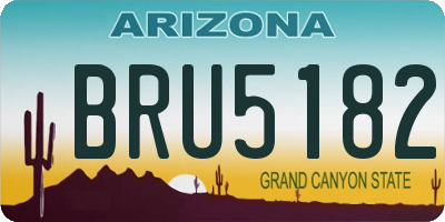 AZ license plate BRU5182