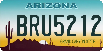 AZ license plate BRU5212