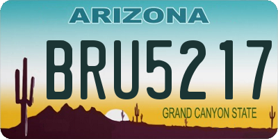 AZ license plate BRU5217