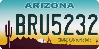 AZ license plate BRU5232
