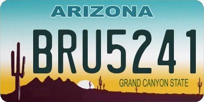 AZ license plate BRU5241