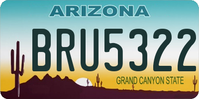 AZ license plate BRU5322