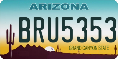 AZ license plate BRU5353