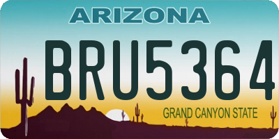 AZ license plate BRU5364