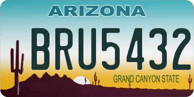 AZ license plate BRU5432