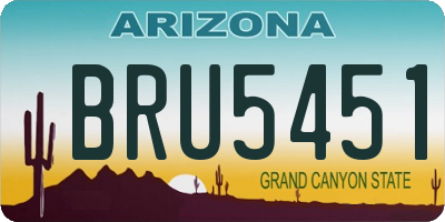 AZ license plate BRU5451