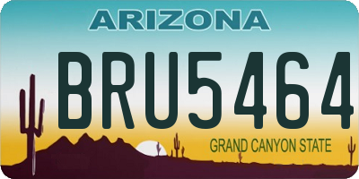 AZ license plate BRU5464