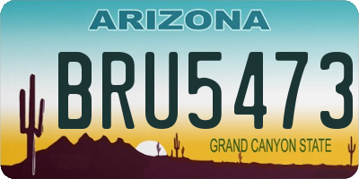 AZ license plate BRU5473