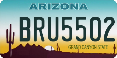 AZ license plate BRU5502