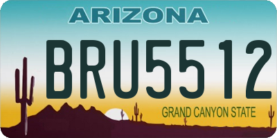 AZ license plate BRU5512
