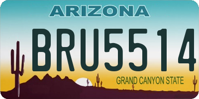 AZ license plate BRU5514
