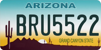 AZ license plate BRU5522