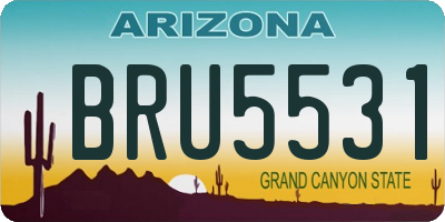 AZ license plate BRU5531