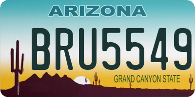 AZ license plate BRU5549