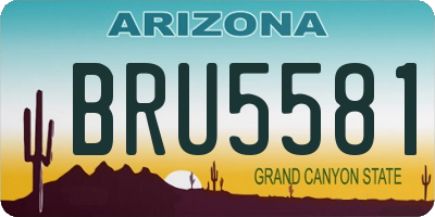 AZ license plate BRU5581