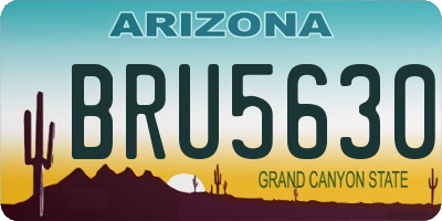 AZ license plate BRU5630