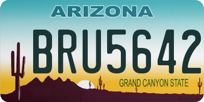 AZ license plate BRU5642