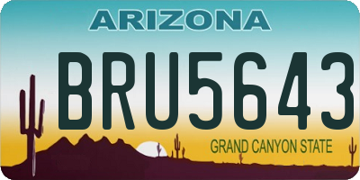 AZ license plate BRU5643