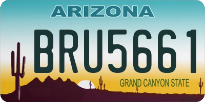 AZ license plate BRU5661