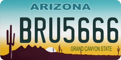 AZ license plate BRU5666