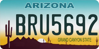 AZ license plate BRU5692