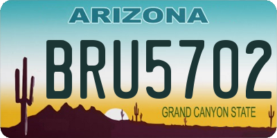 AZ license plate BRU5702