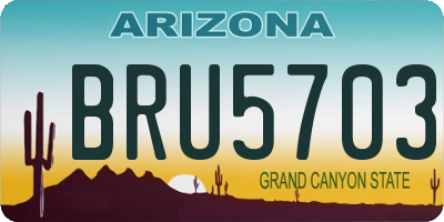 AZ license plate BRU5703