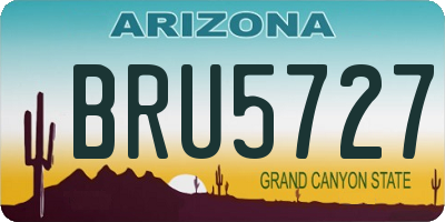 AZ license plate BRU5727